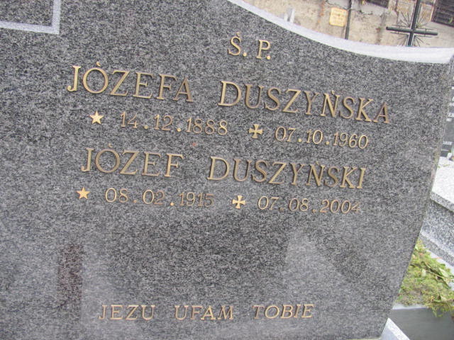 Józefa Duszyńska 1888 Jasło - Grobonet - Wyszukiwarka osób pochowanych