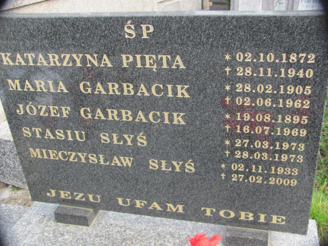 Maria Garbacik 1905 Jasło - Grobonet - Wyszukiwarka osób pochowanych