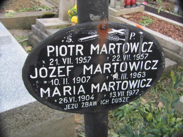 Józef Martowicz 1907 Jasło - Grobonet - Wyszukiwarka osób pochowanych