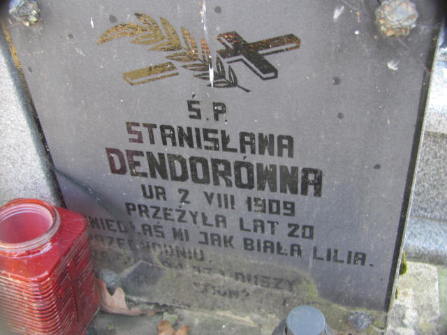 Stanisława Dendor 1909 Jasło - Grobonet - Wyszukiwarka osób pochowanych