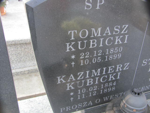 Tomasz Kubicki 1850 Jasło - Grobonet - Wyszukiwarka osób pochowanych