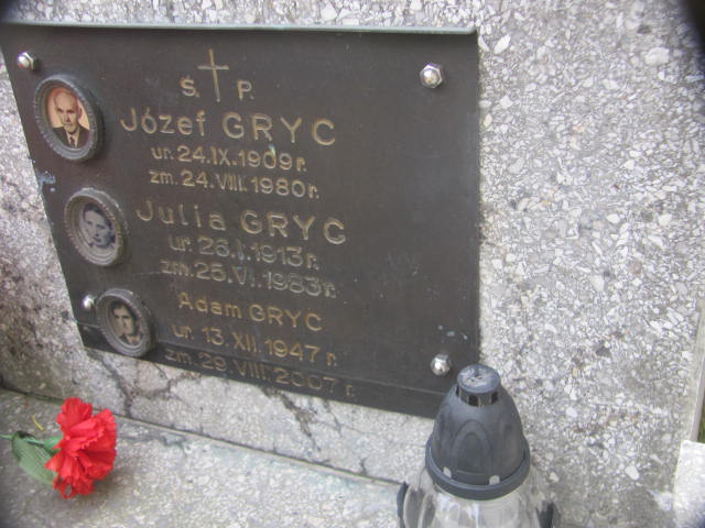 Julia Gryc 1913 Jasło - Grobonet - Wyszukiwarka osób pochowanych