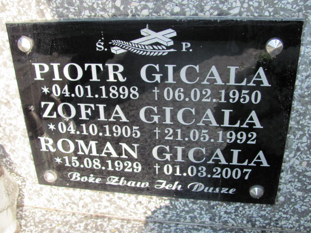 Zofia Gicala 1905 Jasło - Grobonet - Wyszukiwarka osób pochowanych