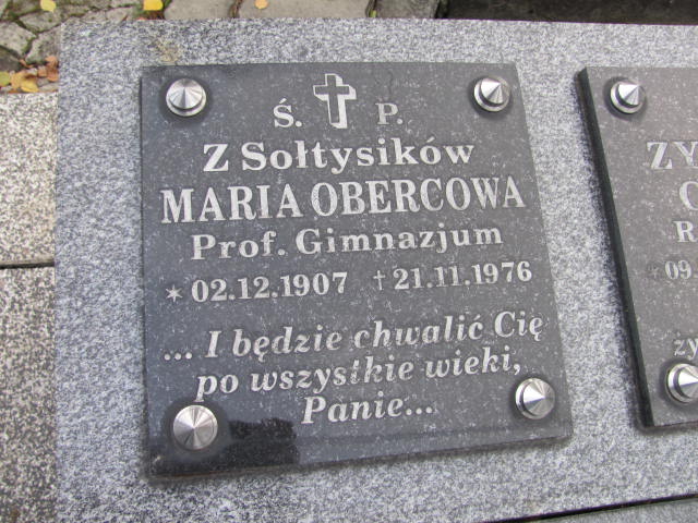 Maria Oberc 1907 Jasło - Grobonet - Wyszukiwarka osób pochowanych
