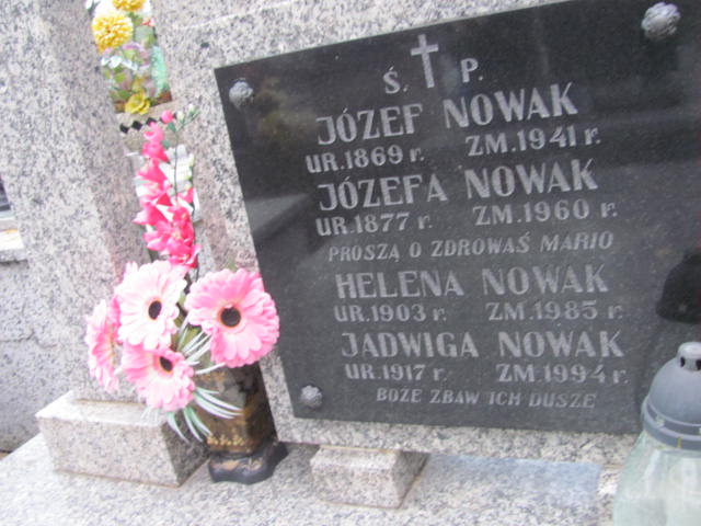 Józef Nowak 1869 Jasło - Grobonet - Wyszukiwarka osób pochowanych