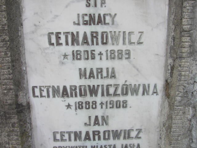 Ignacy Cetnarowicz 1806 Jasło - Grobonet - Wyszukiwarka osób pochowanych